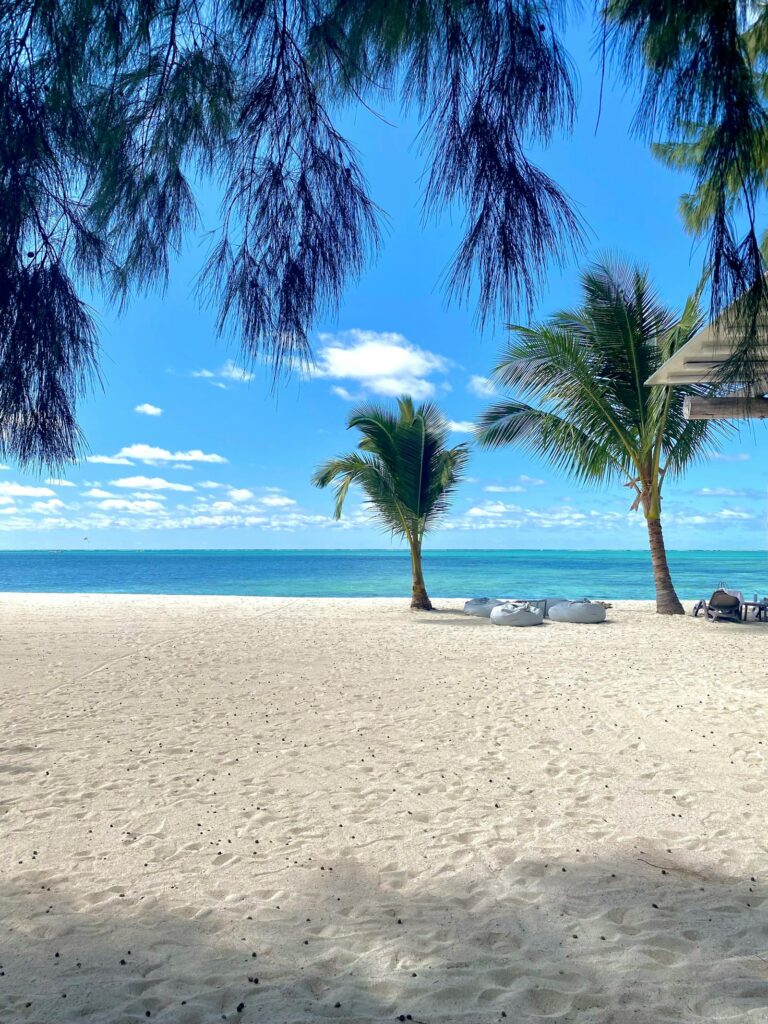 Vue aérienne des lagons de l'île Maurice