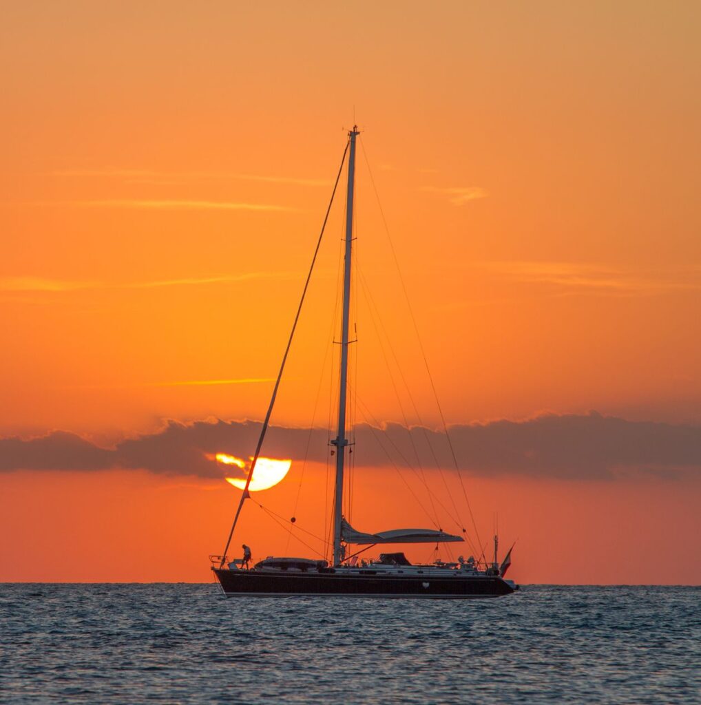 Coucher de soleil en catamaran — Grand Baie — en situation